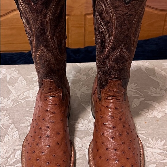 Tanner Mark cognac ostrich boots - Picture 2 of 5